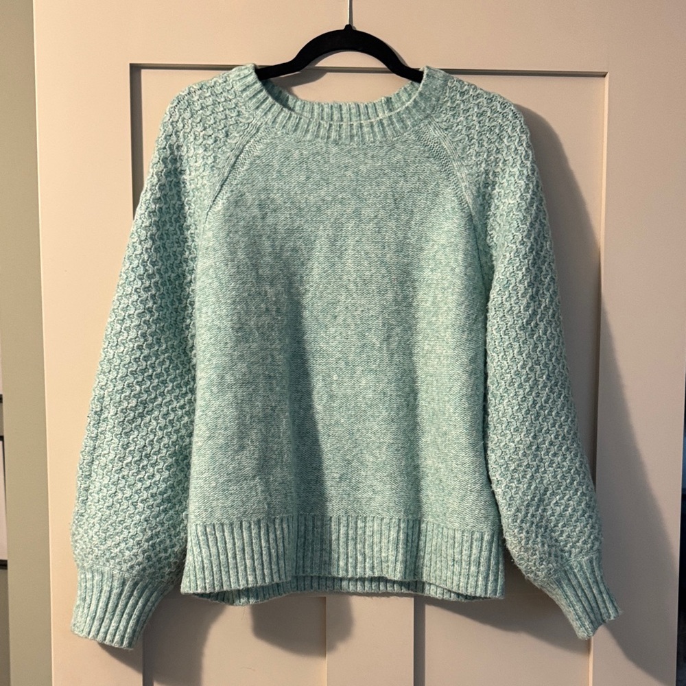 J. Crew Soft Aqua Crew Neck Sweater